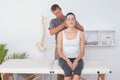 Doctor doing neck adjustment Royalty Free Stock Photo