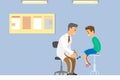 Doctor doing a physical examination of the patient. Neurologist examining boy for diagnosis Royalty Free Stock Photo