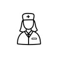 Doctor doodle icon, vector color line illustration Royalty Free Stock Photo