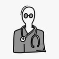 Doctor doodle vector icon. Drawing sketch illustration hand drawn line esp10 Royalty Free Stock Photo