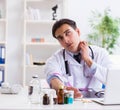 Doctor drug addict in the hospital Royalty Free Stock Photo