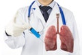 Doctor drug injected to lung Royalty Free Stock Photo