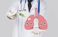 Doctor drug injected to lung , lungs disease Royalty Free Stock Photo