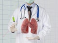 Doctor drug injected to lung , lungs disease Royalty Free Stock Photo