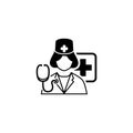 Doctor on Duty Icon. Flat Design