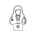 Doctor on duty line icon.