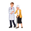 Doctor elderly woman help