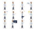Doctor emoji set. Royalty Free Stock Photo