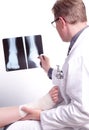 Doctor exam one X-ray picture of sprained foot Royalty Free Stock Photo