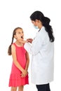 Doctor examine girl for sore throat Royalty Free Stock Photo