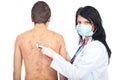 Doctor examine patient with chickenpox