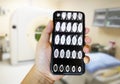 doctor examined the brain scan using a smartphone Background blur CT-SCAN Medical and health technology concepts