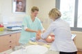 Doctor examining baby in hospital Royalty Free Stock Photo