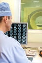 Doctor examining a brain CAT scan Royalty Free Stock Photo