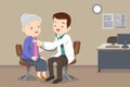 Doctor examining chest of a elderly woman Royalty Free Stock Photo