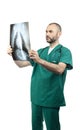 Doctor examining a chest x-ray Royalty Free Stock Photo