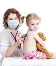 Doctor examining child girl isolated Royalty Free Stock Photo