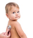 Doctor examining little baby girl with stethoscope Royalty Free Stock Photo