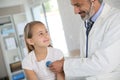 Doctor examining the little girl Royalty Free Stock Photo