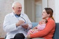 Doctor examining newborn baby Royalty Free Stock Photo