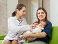 Doctor examining newborn baby Royalty Free Stock Photo