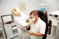 Doctor,examining a patient Royalty Free Stock Photo