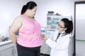 Doctor examining a patient obesity Royalty Free Stock Photo