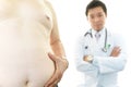 Doctor examining a patient obesity Royalty Free Stock Photo