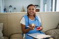 Doctor examining prescription pill bottle Royalty Free Stock Photo