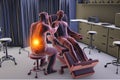 A doctor experiencing back pain, 3D illustration