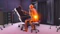 A doctor experiencing back pain, 3D illustration