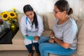 Doctor explaining diagnosis to her female patient Royalty Free Stock Photo