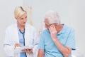 Doctor explaining prescription to senior patient Royalty Free Stock Photo