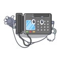 Doctor fax machine isolated in the mascot Royalty Free Stock Photo