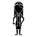 Doctor female with head mirror and coat pictogram Royalty Free Stock Photo