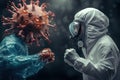 Doctor is fighting virus. Generative AI Royalty Free Stock Photo