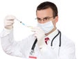 Doctor fill syringe medication. Royalty Free Stock Photo