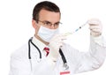 Doctor fill syringe medication. Royalty Free Stock Photo