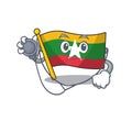 Doctor flag myanmar isolated in the mascot