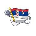 Doctor flag serbia isolated with the character