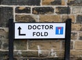 Doctor fold roadside sign with directions