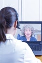 Doctor geriatrics video call patient Royalty Free Stock Photo