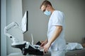 Doctor getting ready to perform a sonography on a patient Royalty Free Stock Photo