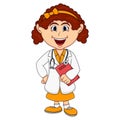 Doctor - Girl Cartoon