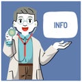 Doctor Give Healthcare Explanation Flat Vector Illustration