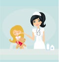 Doctor giving girl checkup Royalty Free Stock Photo