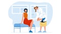 Doctor Giving Physiotherapy To Patient Vector Illustration
