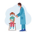 Doctor giving vaccine injection to little girl. Royalty Free Stock Photo