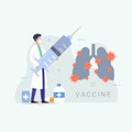 Doctor giving vaccine for sufferers Novel Coronavirus design concept vector illustration Royalty Free Stock Photo
