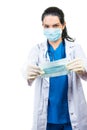 Doctor giving you surgical protective mask